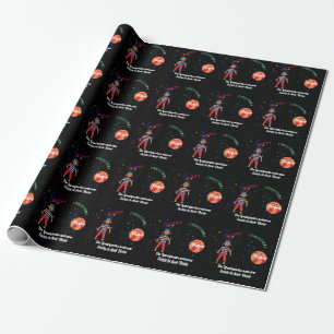 Frohe Weihnachten mit Pepper Hund im Weltraum Geschenkpapier