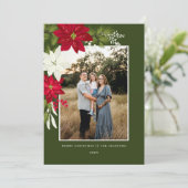 Frohe Weihnachten mit Poinsettias Green (Stehend Vorderseite)