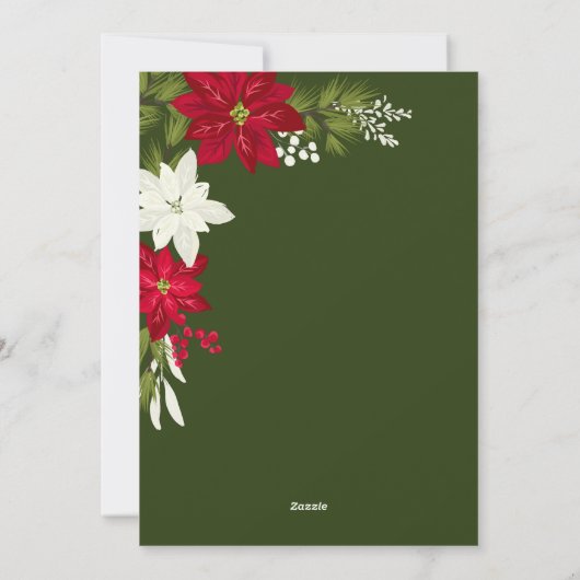 Frohe Weihnachten mit Poinsettias Green (Rückseite)