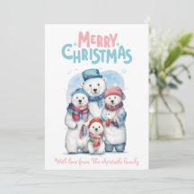 Frohe Weihnachten mit Polar Bears Urlaub Flat Card