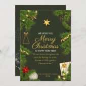 Frohe Weihnachten mit Quotes Weihnachtskarte (Vorne/Hinten)