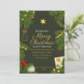 Frohe Weihnachten mit Quotes Weihnachtskarte (Stehend Vorderseite)