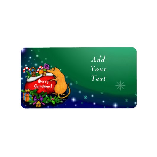 Frohe Weihnachten mit Rat Prince Adressaufkleber (Vorne)