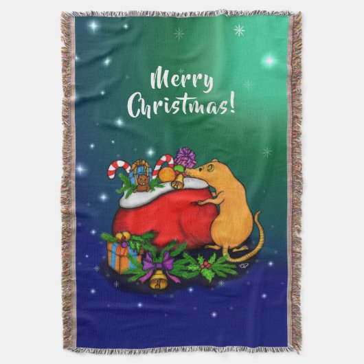 Frohe Weihnachten mit Rat Prince Decke (Vorderseite Vertikal)