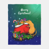 Frohe Weihnachten mit Rat Prince Fleecedecke (Vorderseite)