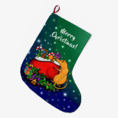 Frohe Weihnachten mit Rat Prince Großer Weihnachtsstrumpf (Vorderansicht (hängend))