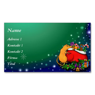 Frohe Weihnachten mit Rat Prince Magnetische Visitenkarte