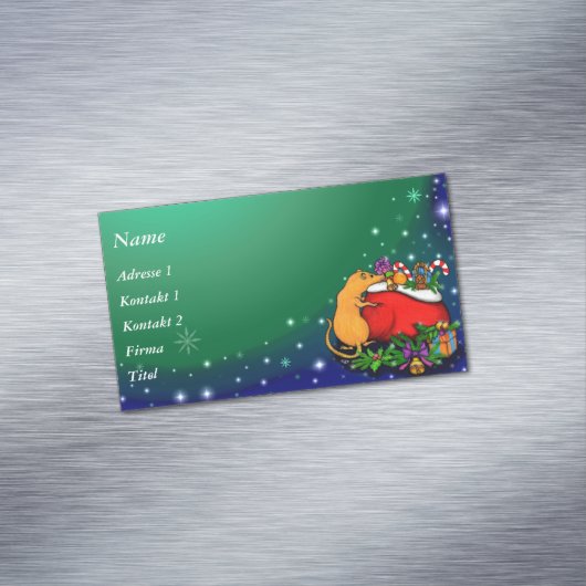 Frohe Weihnachten mit Rat Prince Magnetische Visitenkarte (Beispiel)