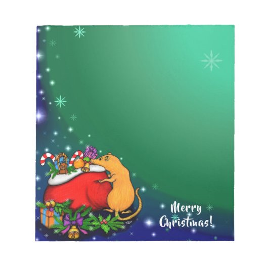Frohe Weihnachten mit Rat Prince Notizblock (Vorderseite)
