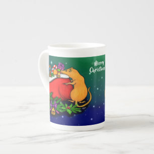 Frohe Weihnachten mit Rat Prince Porzellantasse