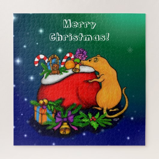 Frohe Weihnachten mit Rat Prince Puzzle (Vertikal)