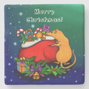 Frohe Weihnachten mit Rat Prince Steinuntersetzer