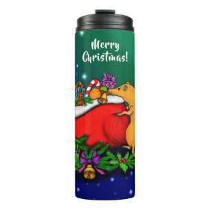 Frohe Weihnachten mit Rat Prince Thermosbecher