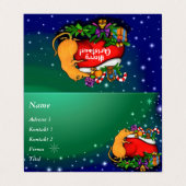 Frohe Weihnachten mit Rat Prince Visitenkarten (Außenseite Aufgefaltet)