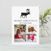 Frohe Weihnachten mit Reindeer Hinzufügen von Foto (Stehend Vorderseite)