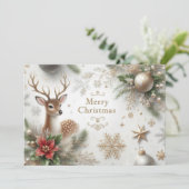 Frohe Weihnachten mit Rentier, Ornamenten und mehr (Stehend Vorderseite)