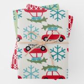 Frohe Weihnachten mit Retro Car Weihnachtsbaum Ges Geschenkpapier Set (Beispiel)