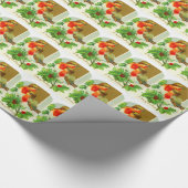 Frohe Weihnachten mit Robinen Geschenkpapier (Ecke)