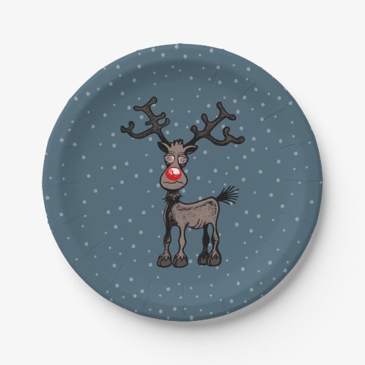 Frohe Weihnachten mit Rudolph Pappteller (Vorderseite)