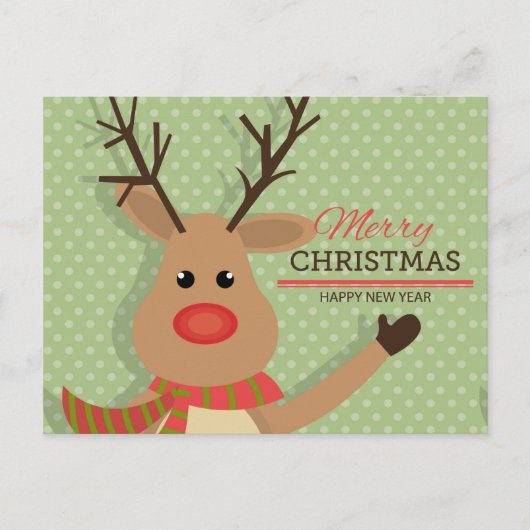 Frohe Weihnachten mit Rudolph Postkarte (Vorderseite)