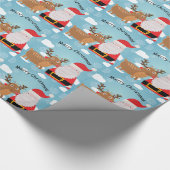 Frohe Weihnachten mit Sankt und Rotwild Geschenkpapier (Ecke)