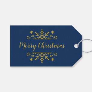 Frohe Weihnachten mit Schneeflocke Geschenkanhänger