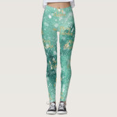 Frohe Weihnachten mit Schneeflocken Leggings (Vorderseite)