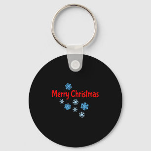 Frohe Weihnachten mit Schneeflocken Schlüsselanhänger