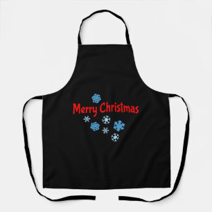 Frohe Weihnachten mit Schneeflocken Schürze