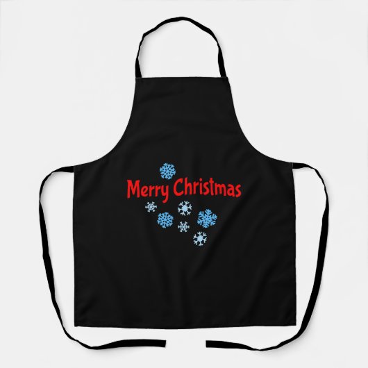 Frohe Weihnachten mit Schneeflocken Schürze (Vorderseite)
