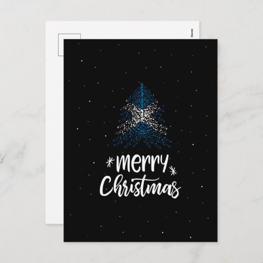 Frohe Weihnachten mit schottischer Flagge (Vorne/Hinten)