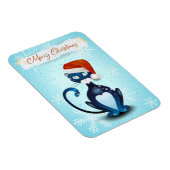 Frohe Weihnachten mit schwarzer Katze mit Santa's  Magnet (Rechte Seite)