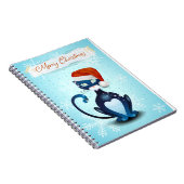 Frohe Weihnachten mit schwarzer Katze mit Santa's Notizblock (Rechte Seite)