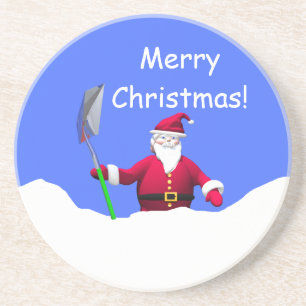 Frohe Weihnachten mit Shovel Getränkeuntersetzer