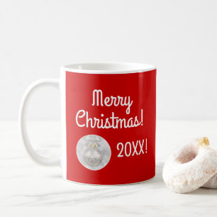 Frohe Weihnachten mit silbernem Ornament Kaffeetasse