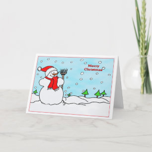 Frohe Weihnachten mit Snowman Card
