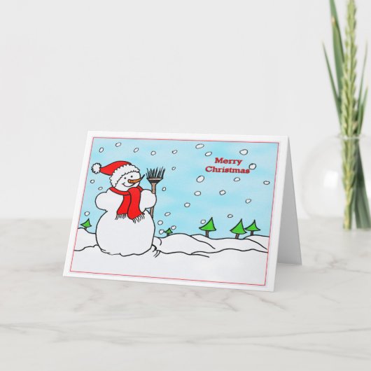 Frohe Weihnachten mit Snowman Card (Vorderseite)