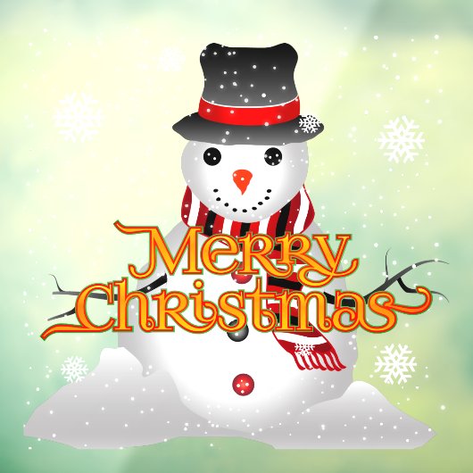 Frohe Weihnachten mit Snowman und Schneeflocken Fensteraufkleber (Blatt 3)