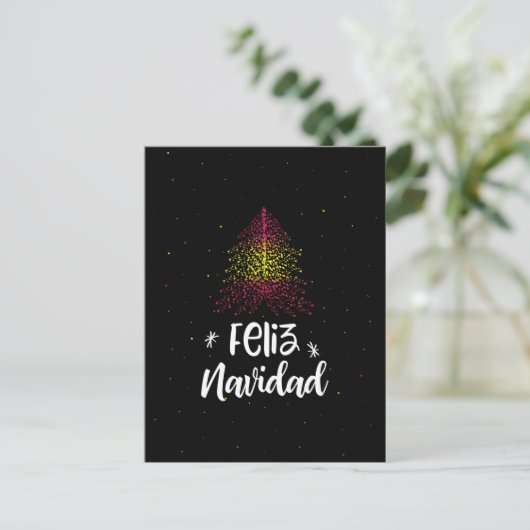 Frohe Weihnachten mit spanischer Flagge (Stehend Vorderseite)