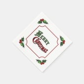 Frohe Weihnachten mit Stechpalme Serviette (Ecke)