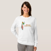 Frohe Weihnachten mit Strumpf LS Women's T-Shirt (Vorne ganz)