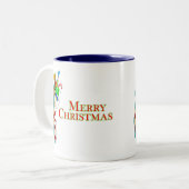 Frohe Weihnachten mit Strumpf Tasse (Vorderseite Links)