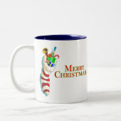 Frohe Weihnachten mit Strumpf Tasse (Links)