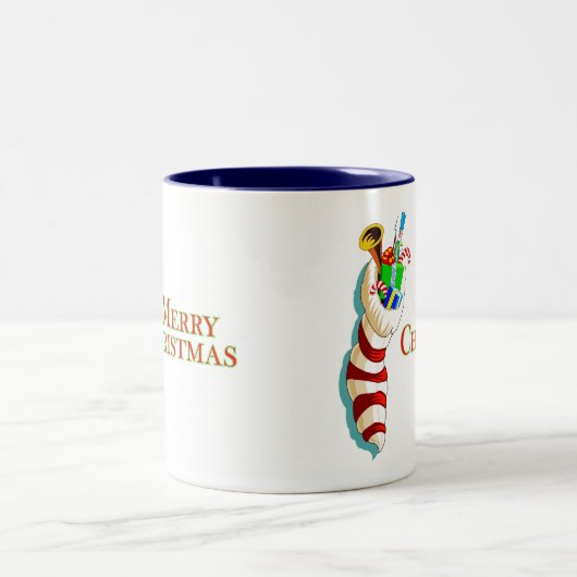 Frohe Weihnachten mit Strumpf Tasse (Mittel)