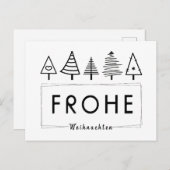 Frohe Weihnachten mit Tannenbaum schlicht Postkarte (Vorne/Hinten)