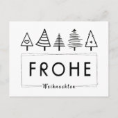 Frohe Weihnachten mit Tannenbaum schlicht Postkarte (Vorderseite)