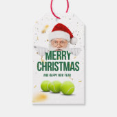 Frohe Weihnachten mit Tennisball Weihnachten Geschenkanhänger (Vorderseite)