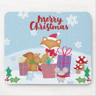 Frohe Weihnachten mit Tieren Mousepad