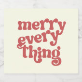 Frohe Weihnachten mit Typografie Schaumweinetikett (Einzelnes Label)