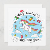 Frohe Weihnachten mit Unicorn (Vorne/Hinten)